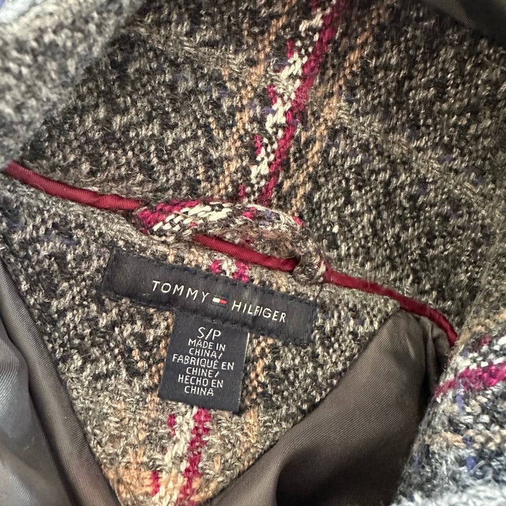 Tommy Hilfiger Women's Wool Blend‎ Hooded Plaid Coat Size Small - Picture 3 of 12